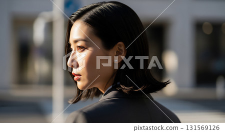一位身穿西裝的女商務人士的肖像 131569126
