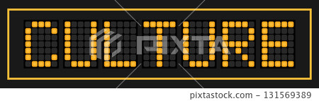 Orange color led banner in word culture on black background 131569389