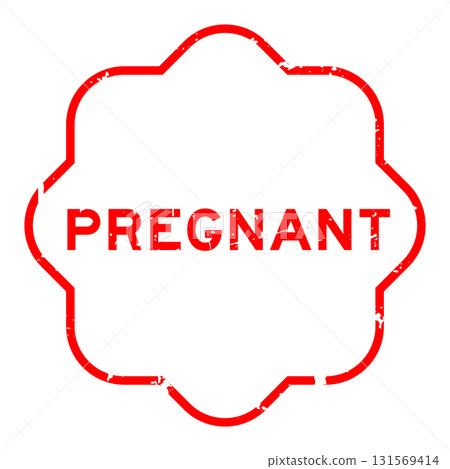 Grunge red pregnant word square rubber seal stamp on white background Grunge red pregnant word square rubber seal stamp on white background 131569414