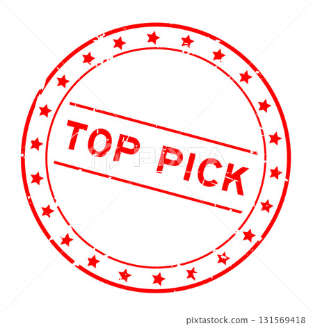 Grunge red top pick word round rubber seal stamp on white background Grunge red top pick word round rubber seal stamp on white background 131569418