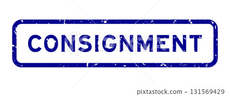 Grunge blue consignment word square rubber seal stamp on white background 131569429