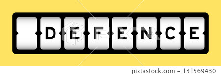 Black color in word defence on slot banner with yellow color background Black color in word defence on slot banner with yellow color background 131569430