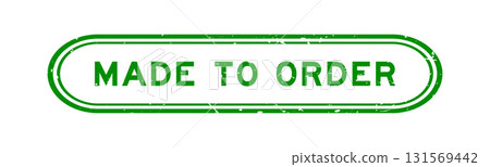 Grunge green made to order word rubber seal stamp on white background 131569442