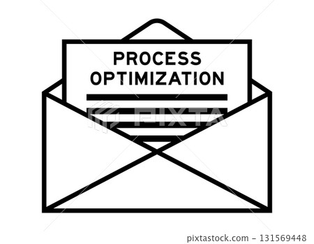 Envelope and letter sign with word process optimization as the headline 131569448