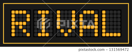 Orange color led banner in word rival on black background 131569472