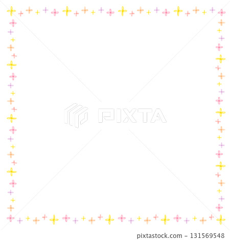 Cute sparkly watercolor frame, square Cute sparkly watercolor frame, square 131569548