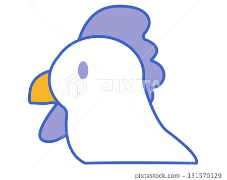 一隻藍色小雞的可愛插圖 131570129