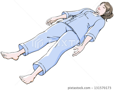接受健康檢查/身體檢查的年輕女性_睡姿 131570173