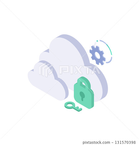 Isometric vector illustration of cloud and data protection (security measures) 131570398