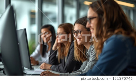 Business scene: Foreign businessmen having a meeting in a cheerful atmosphere Business scene: Foreign businessmen having a meeting in a cheerful atmosphere 131570745