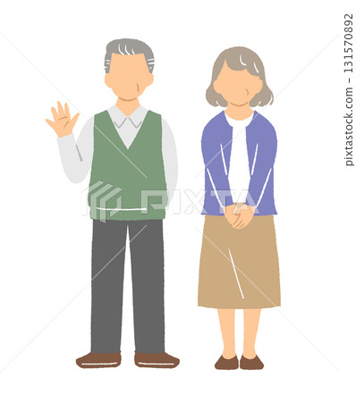 Illustration of grandfather and grandmother 131570892