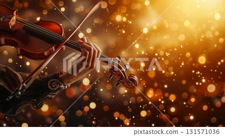 Close-up of violinist's hands playing under golden lights Close-up of violinist's hands playing under golden lights 131571036