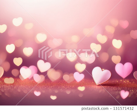 Romantic heart bokeh background (for Valentine's Day) 131571432