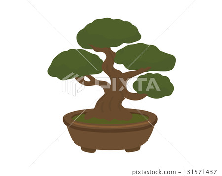 盆景插畫與苔蘚球,日本,嗜好 盆景插畫與苔蘚球,日本,嗜好 131571437