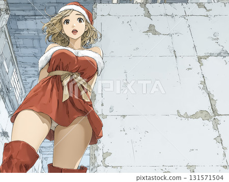 Miyu Series: Full-body illustration of high school student Miyu Santa 131571504