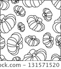 Pumpkin vector pattern. Autumn graphic seamless pattern with vegetable for your design. 131571520