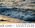 Coastal shore, washed stones, crashing waves, Sea of Japan 131571538