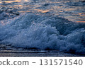 Coastal shore, washed stones, crashing waves, Sea of Japan 131571540