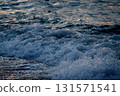 Coastal shore, washed stones, crashing waves, Sea of Japan 131571541