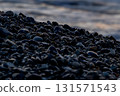 Coastal shore, washed stones, crashing waves, Sea of Japan 131571543