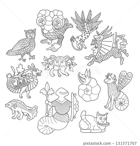 Graphic bestiary creatures 131571707