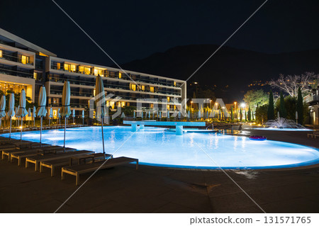 Resort hotel night pool Resort hotel night pool 131571765