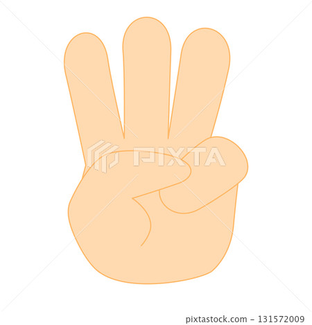 一手伸出三根手指（數字 3）的簡單插圖 131572009