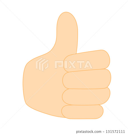 簡單的豎起大拇指(喜歡!)手勢插圖 簡單的豎起大拇指(喜歡!)手勢插圖 131572111