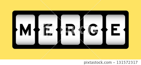Black color in word merge on slot banner with yellow color background Black color in word merge on slot banner with yellow color background 131572317