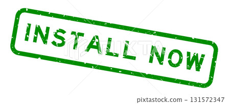 Grunge green install now word square rubber seal stamp on white background Grunge green install now word square rubber seal stamp on white background 131572347