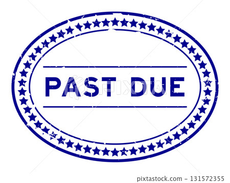 Grunge blue past due word oval rubber seal stamp on white background Grunge blue past due word oval rubber seal stamp on white background 131572355