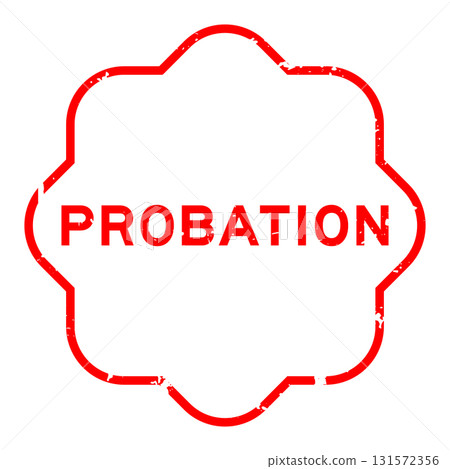 Grunge red probation word rubber seal stamp on white background 131572356