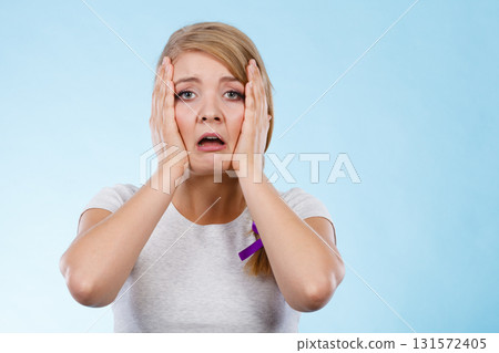 Tired woman with hands on face Tired woman with hands on face 131572405