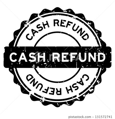 Grunge black cash refund word round seal stamp on white background Grunge black cash refund word round seal stamp on white background 131572741