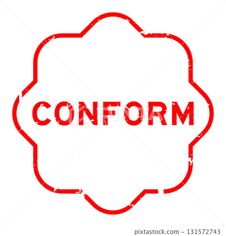 Grunge red conform word rubber seal stamp on white background 131572743