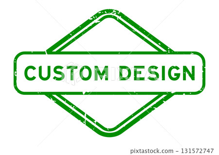 Grunge green custom design word rubber seal stamp on white background 131572747
