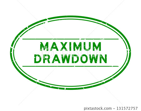 Grunge green maximum drawdown word oval rubber seal stamp on white background Grunge green maximum drawdown word oval rubber seal stamp on white background 131572757