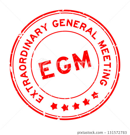 Grunge red EGM Extraordinary General Meeting word round rubber seal stamp on white background 131572783