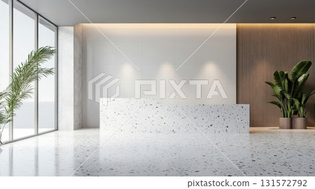 Modern Minimalist Reception Desk Design. 131572792
