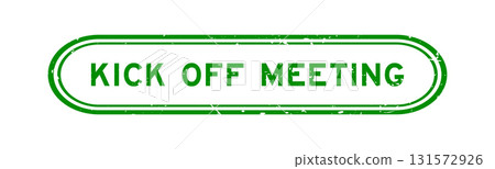 Grunge green kick off meeting word rubber seal stamp on white background Grunge green kick off meeting word rubber seal stamp on white background 131572926
