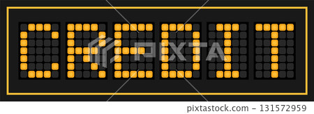 Orange color led banner in word credit on black background Orange color led banner in word credit on black background 131572959
