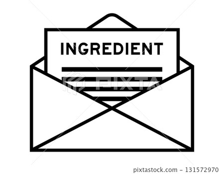 Envelope and letter sign with word ingredient as the headline Envelope and letter sign with word ingredient as the headline 131572970