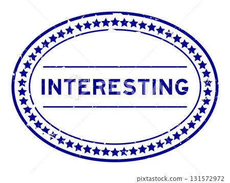 Grunge blue interesting word oval rubber seal stamp on white background Grunge blue interesting word oval rubber seal stamp on white background 131572972