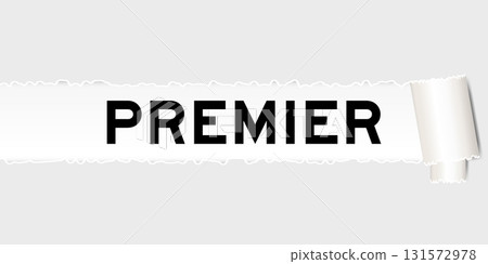 Ripped gray paper background that have word premier under torn part Ripped gray paper background that have word premier under torn part 131572978