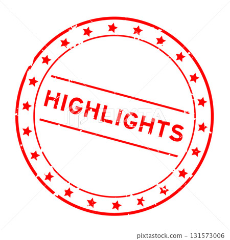 Grunge red highlights word round rubber seal stamp on white background Grunge red highlights word round rubber seal stamp on white background 131573006