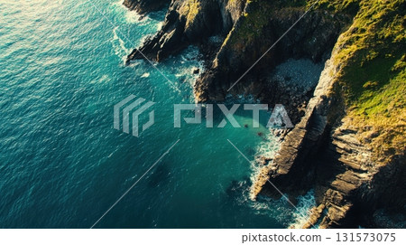 Coastal Cliffs Aerial View. 131573075