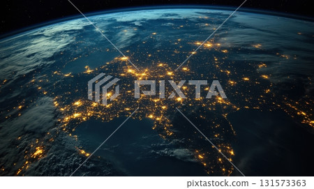 Earths City Lights at Night. 131573363