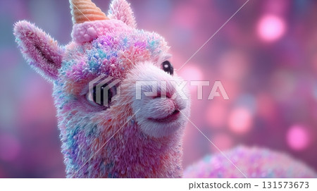 刨冰獨角獸羊駝的閃亮笑容 131573673