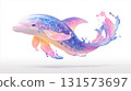 粉彩飛濺海豚透明插圖 131573697
