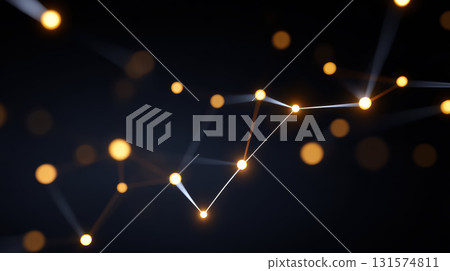 Futuristic network connection concept with glowing abstract data points. representation of modern business communication and technology on dark background showing innovation Futuristic network connection concept with glowing abstract data points. representation of modern business communication and technology on dark background showing innovation 131574811